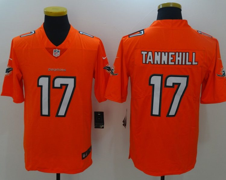 Men's Miami Dolphins Ryan Tannehill #17 Orange Jersey