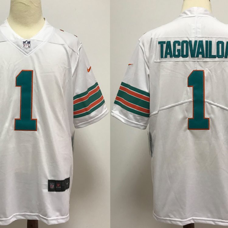 Men's Miami Dolphins Tua Tagovailoa #1 White Alternate Jersey
