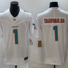 Men's Miami Dolphins Tua Tagovailoa #1 White Aqua Legend Jersey