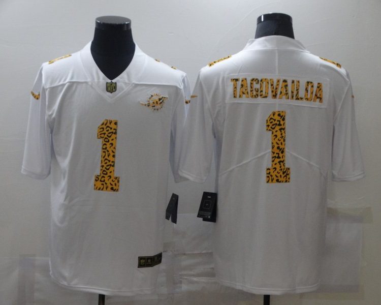 Men's Miami Dolphins Tua Tagovailoa #1 White Jersey