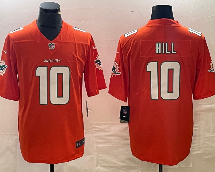 Men's Miami Dolphins Tyreek Hill #10 Orange Jersey