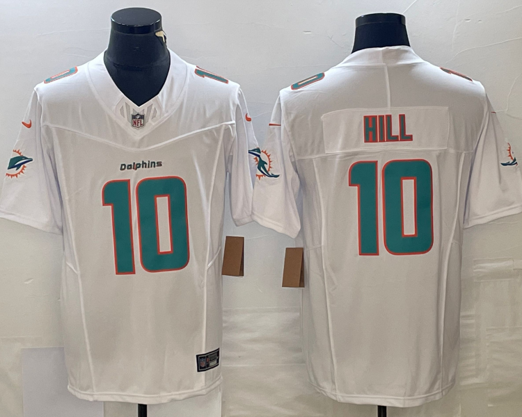 Men's Miami Dolphins Tyreek Hill #10 White Jersey