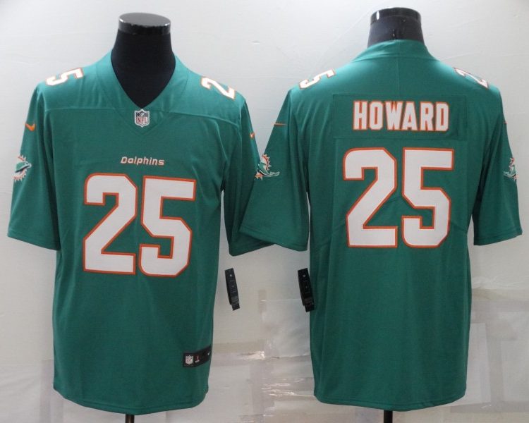 Men's Miami Dolphins Xavier Howard #25 Green Jersey