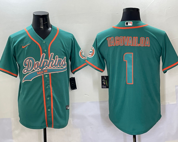 Men's Miami Dolphins Tua Tagovailoa #1 Aqua Jersey