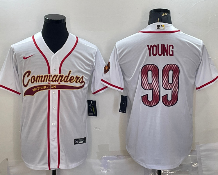 Men's Washington Commanders Chase Young #99 White Jersey Joint Edition