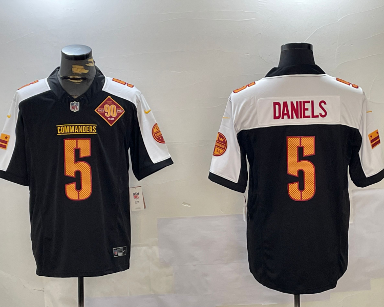 Men's Washington Commanders Jayden Daniels #5 Black Alternate Vapor Limited Jersey