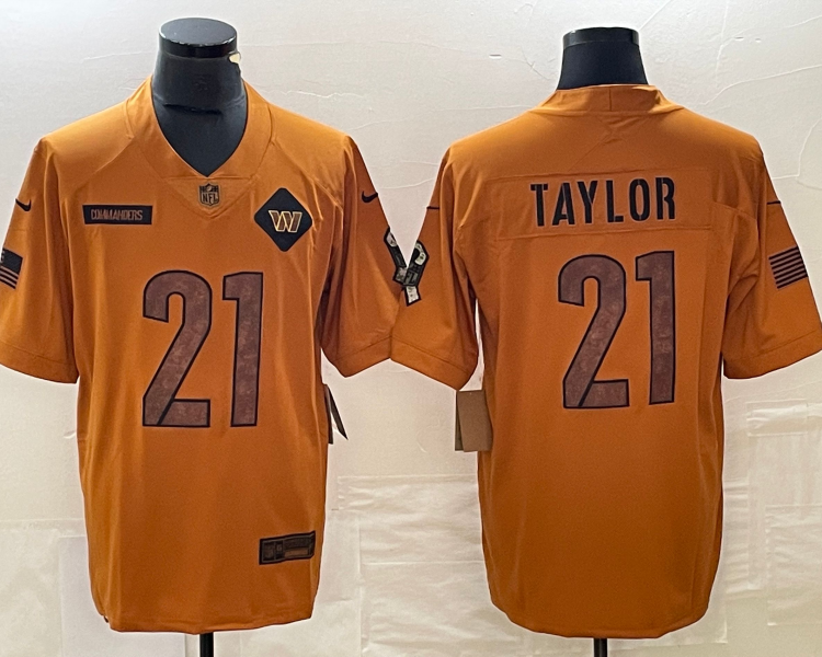 Men's Washington Commanders Sean Taylor #21 Brown 2023 Salute To Service Retired Limited Jersey