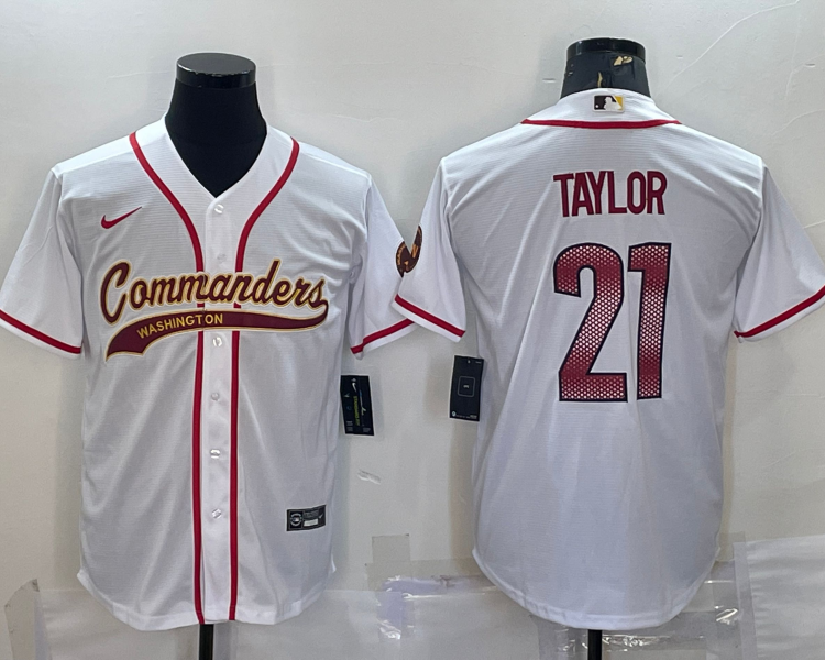 Men's Washington Commanders Sean Taylor #21 White Jersey Joint Edition