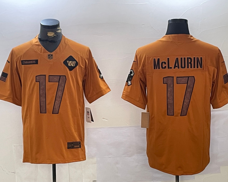 Men's Washington Commanders Terry McLaurin #17 Brown Salute To Service Limited Jersey