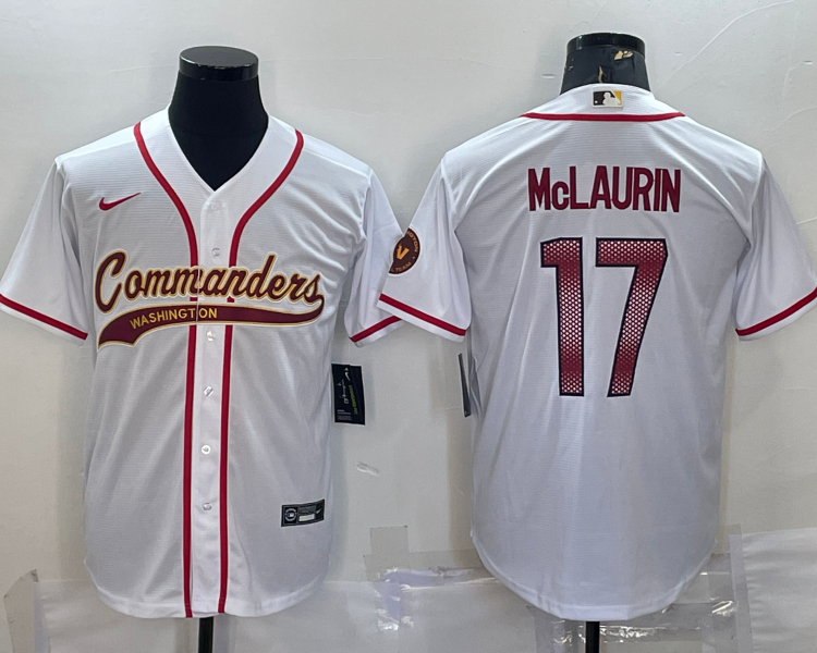 Men's Washington Commanders Terry McLaurin #17 White Jersey Joint Edition