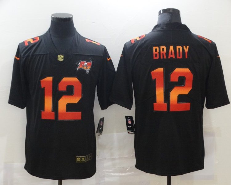 Men's Tampa Bay Buccaneers #12 Tom Brady Black Alternate Jersey