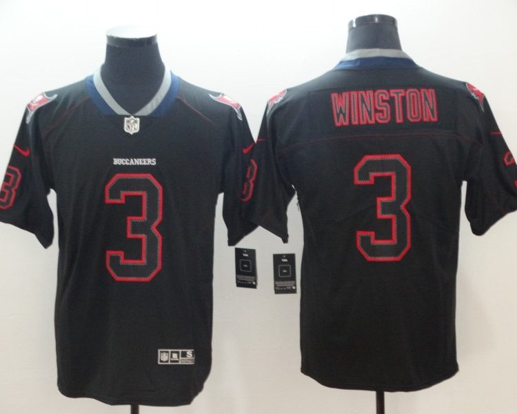 Men's Tampa Bay Buccaneers #3 Jameis Winston Black Jersey