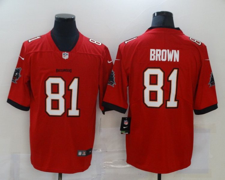 Men's Tampa Bay Buccaneers Antonio Brown #81 Red Jersey
