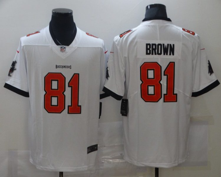 Men's Tampa Bay Buccaneers Antonio Brown #81 White Jersey