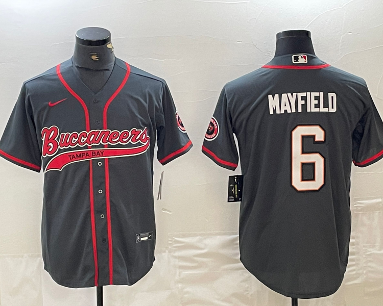 Men's Tampa Bay Buccaneers Baker Mayfield #6 Gray Jersey Joint Edition