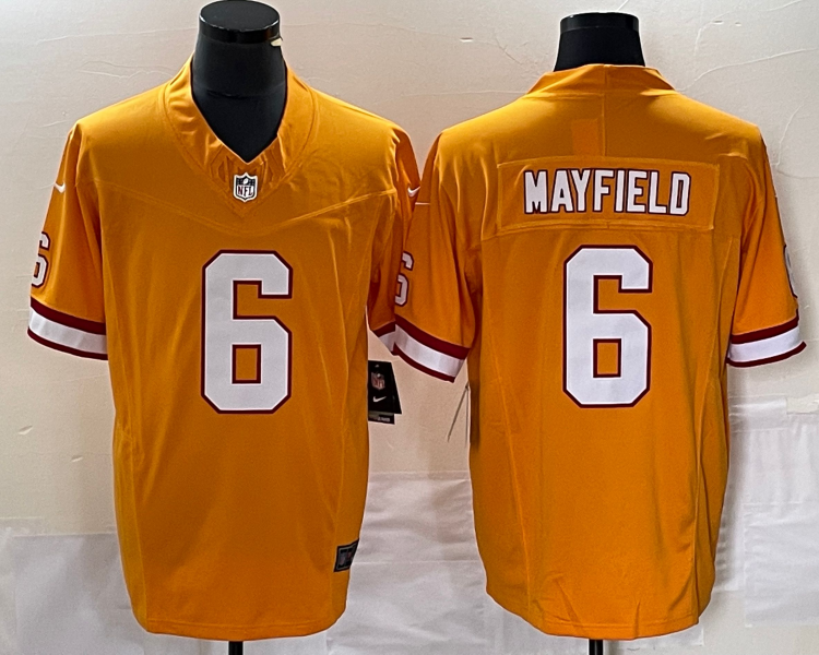 Men's Tampa Bay Buccaneers Baker Mayfield #6 Orange Throwback Jersey