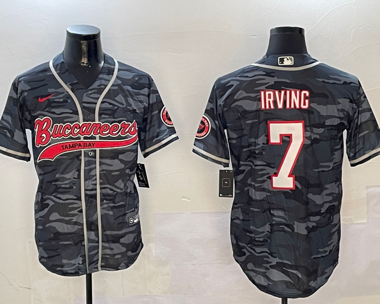Men's Tampa Bay Buccaneers Bucky Irving #7 Grey Camouflage Jersey