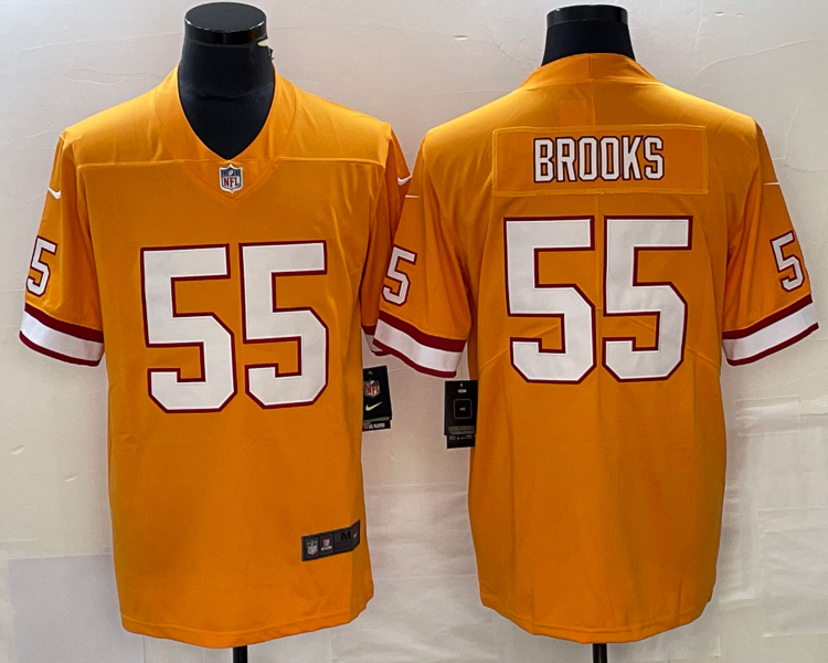 Men's Tampa Bay Buccaneers Derrick Brooks #55 Orange Throwback Jersey