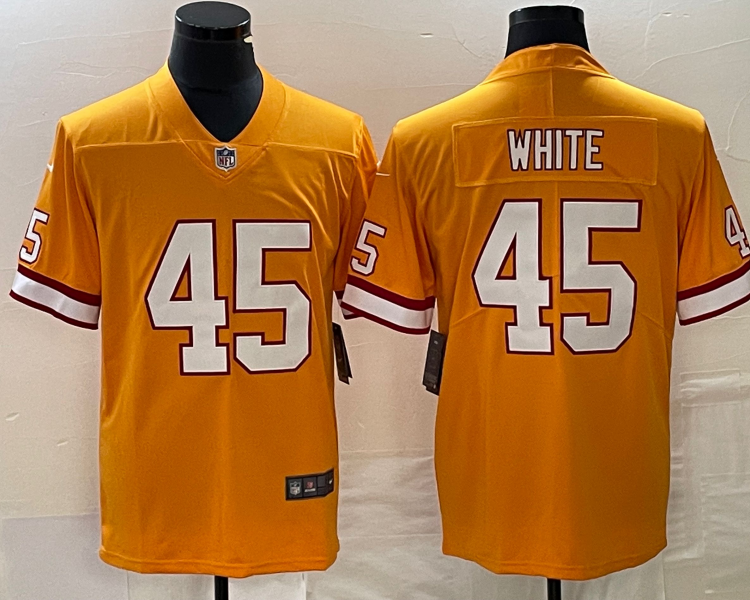 Men's Tampa Bay Buccaneers Devin White #45 Orange Throwback Jersey
