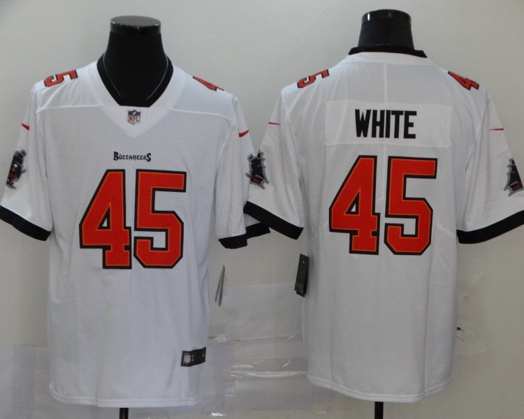 Men's Tampa Bay Buccaneers Devin White #45 White Jersey