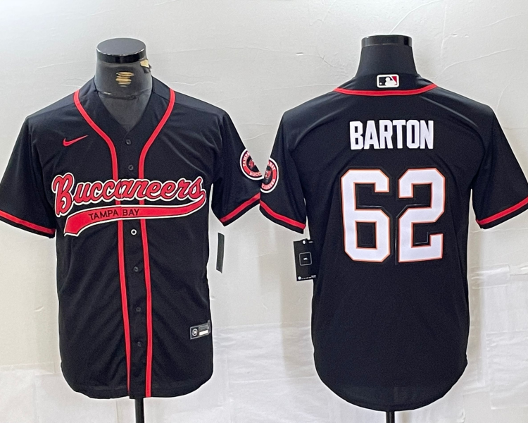 Men's Tampa Bay Buccaneers Graham Barton #62 Black Jersey
