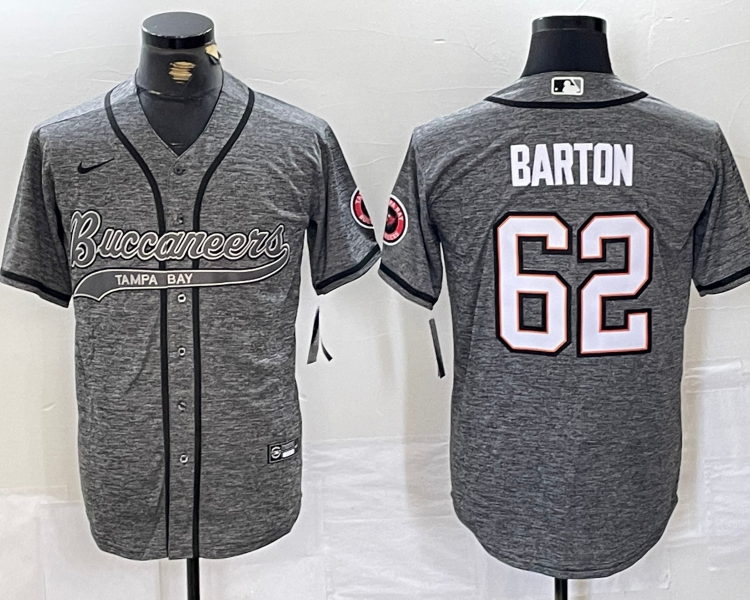 Men's Tampa Bay Buccaneers Graham Barton #62 Gray Jersey