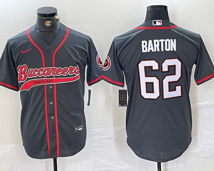 Men's Tampa Bay Buccaneers Graham Barton #62 Gray Jersey