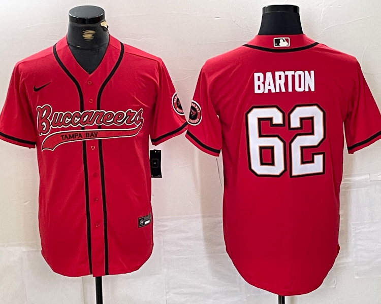 Men's Tampa Bay Buccaneers Graham Barton #62 Red Jersey
