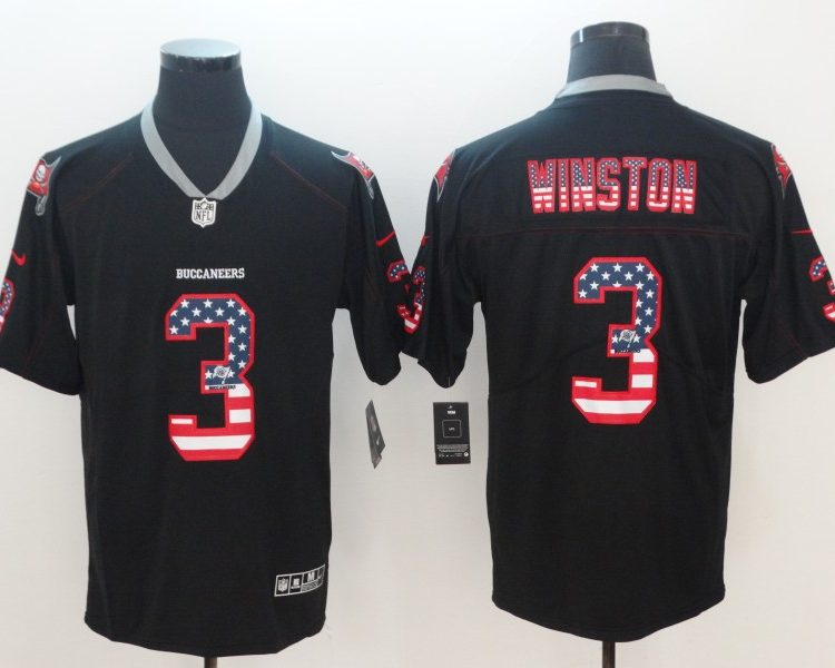 Men's Tampa Bay Buccaneers Jameis Winston #3 Black Alternate Jersey