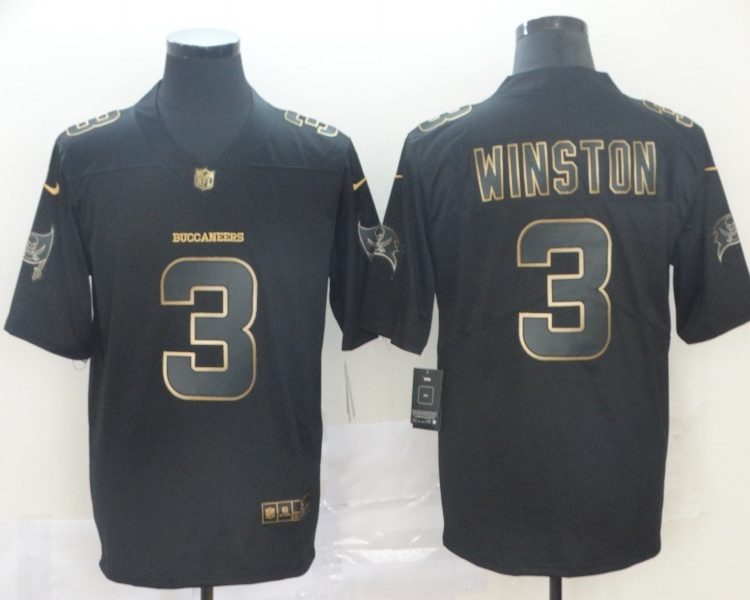 Men's Tampa Bay Buccaneers Jameis Winston #3 Black Jersey