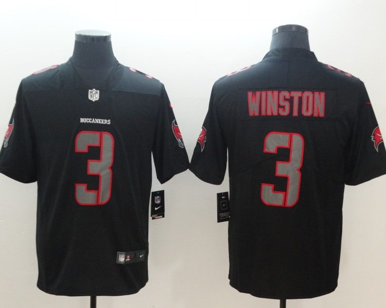 Men's Tampa Bay Buccaneers Jameis Winston #3 Black Jersey