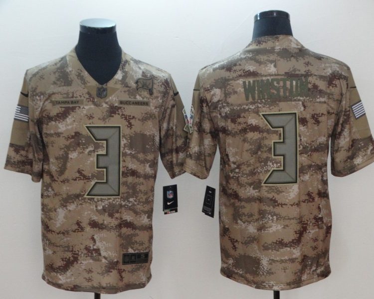 Men's Tampa Bay Buccaneers Jameis Winston #3 Camouflage Jersey