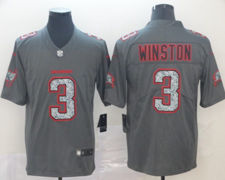Men's Tampa Bay Buccaneers Jameis Winston #3 Gray Jersey