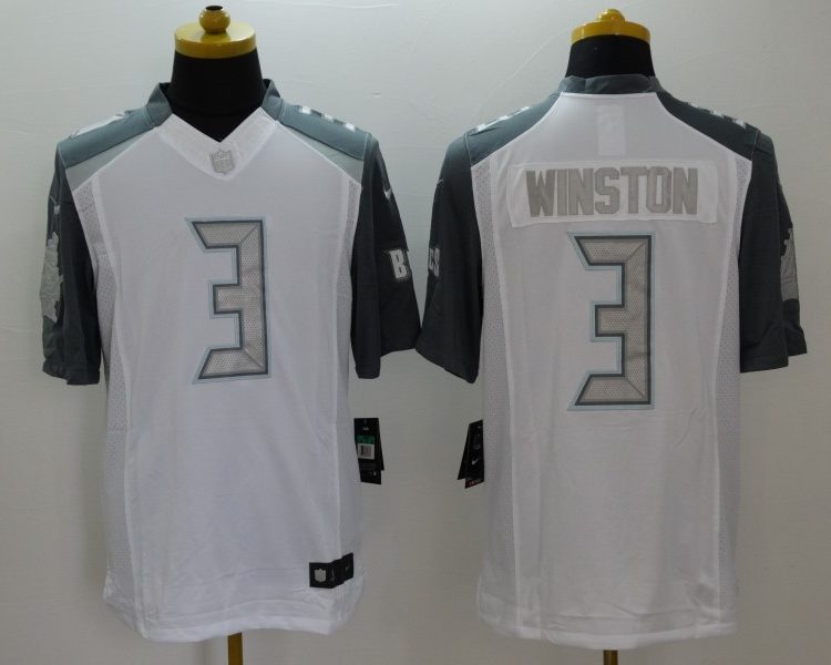 Men's Tampa Bay Buccaneers Jameis Winston #3 White Jersey