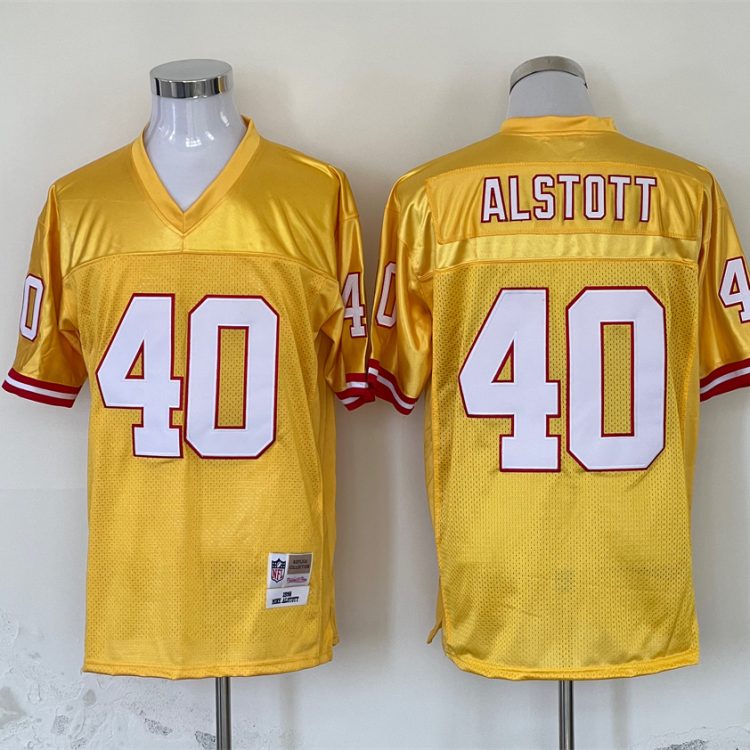 Men's Tampa Bay Buccaneers Mike Alstott Mitchell & Ness Yellow Legacy Jersey