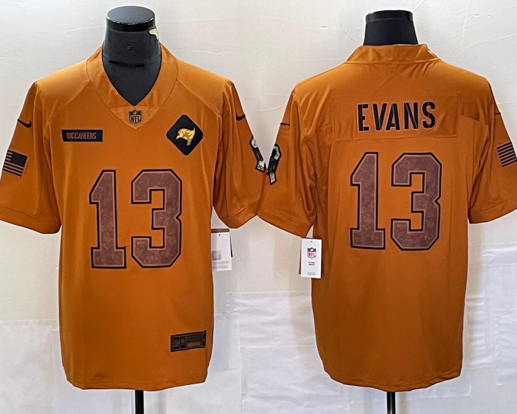 Men's Tampa Bay Buccaneers Mike Evans #13 Brown 2023 Salute To Service Limited Jersey
