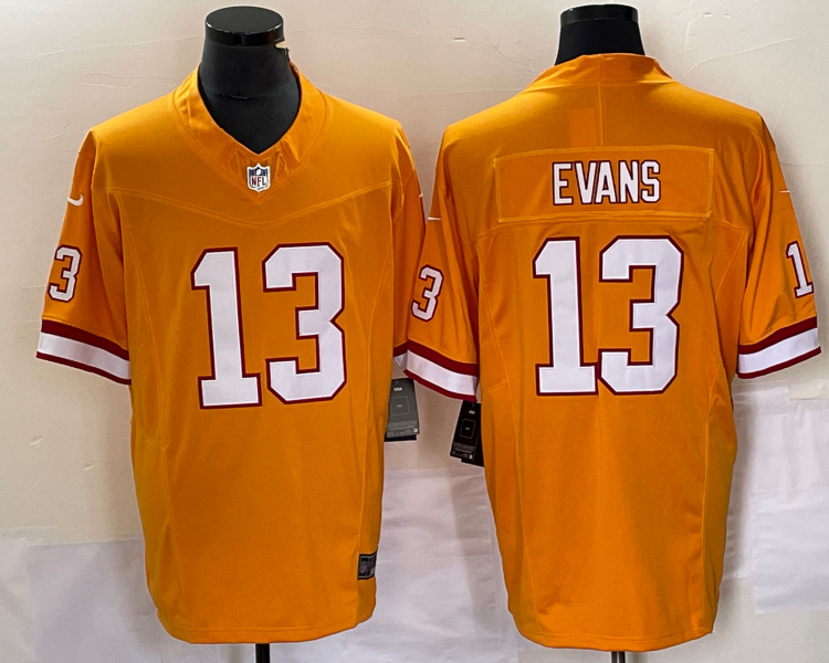 Men's Tampa Bay Buccaneers Mike Evans #13 Orange Throwback Jersey