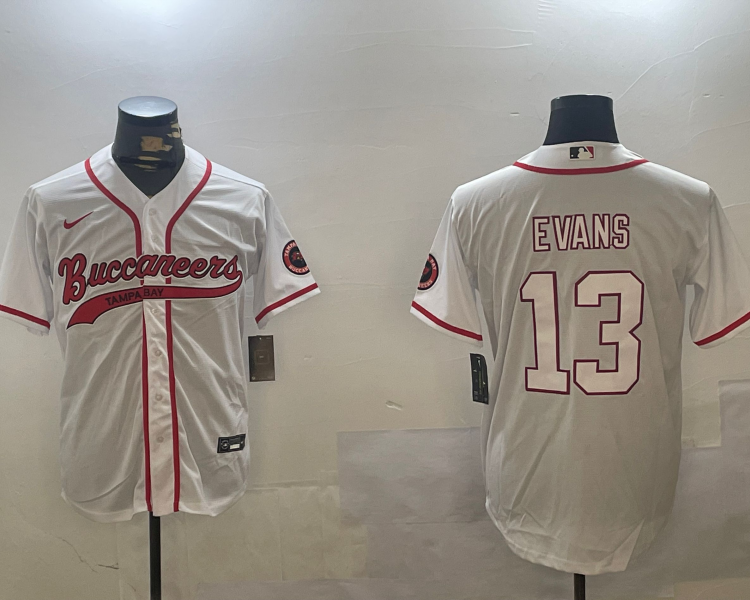Men's Tampa Bay Buccaneers Mike Evans #13 White Jersey