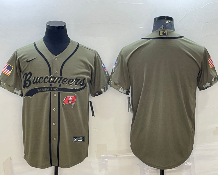 Men's Tampa Bay Buccaneers Olive 2022 Salute To Service Retired Limited Blank Jersey