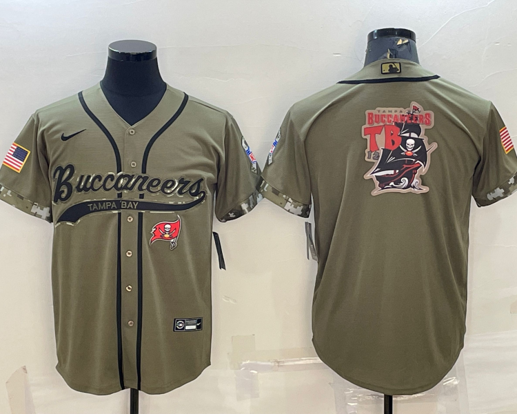 Men's Tampa Bay Buccaneers Olive 2022 Salute To Service Retired Limited Jersey