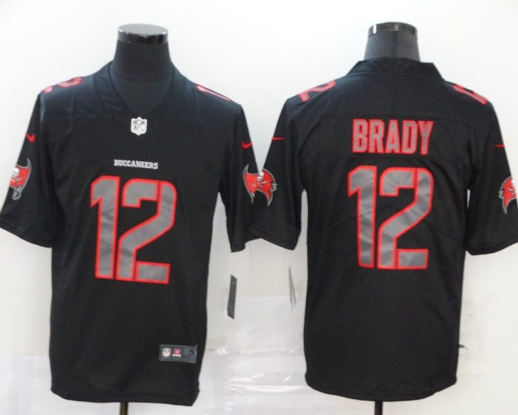 Men's Tampa Bay Buccaneers Tom Brady #12 Black Authentic Jersey