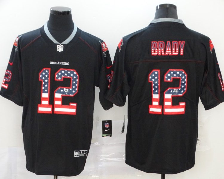 Men's Tampa Bay Buccaneers Tom Brady #12 Black Authentic Jersey