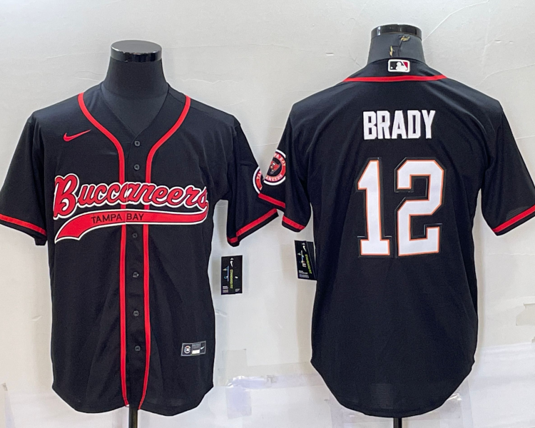 Men's Tampa Bay Buccaneers Tom Brady #12 Black Jersey Joint Edition