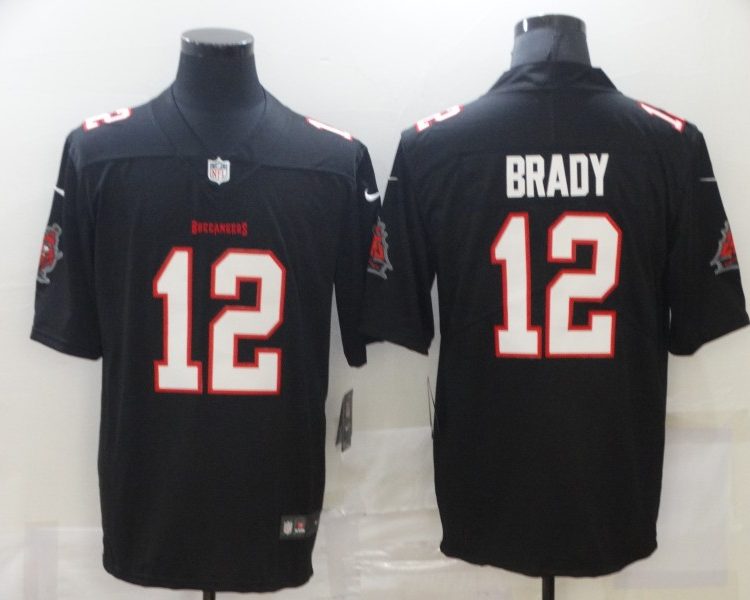 Men's Tampa Bay Buccaneers Tom Brady #12 Black Jersey
