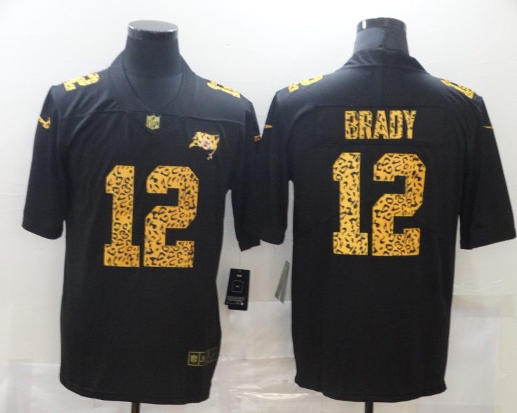 Men's Tampa Bay Buccaneers Tom Brady #12 Black Jersey