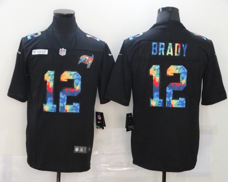 Men's Tampa Bay Buccaneers Tom Brady #12 Black Jersey