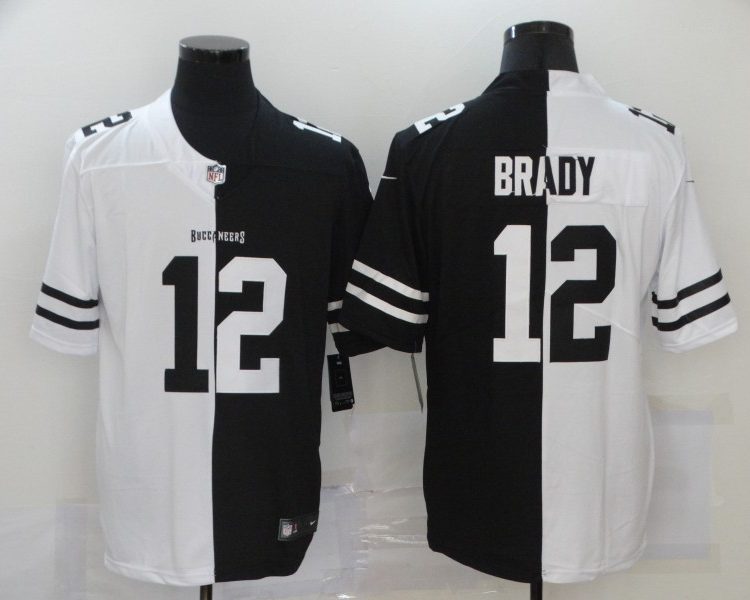 Men's Tampa Bay Buccaneers Tom Brady #12 Black/White Jersey