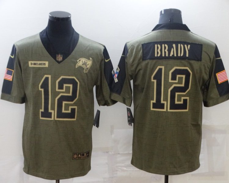 Men's Tampa Bay Buccaneers Tom Brady #12 Brown Jersey