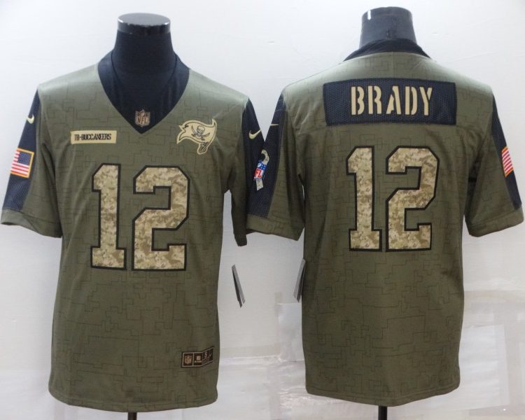 Men's Tampa Bay Buccaneers Tom Brady #12 Brown Jersey