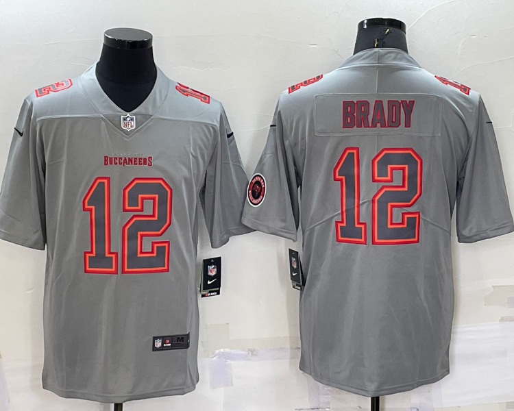 Men's Tampa Bay Buccaneers Tom Brady #12 Gray Atmosphere Jersey